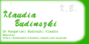 klaudia budinszki business card